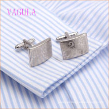 VAGULA Fashion Rhodium Plated Copper Laser Wedding Cufflink